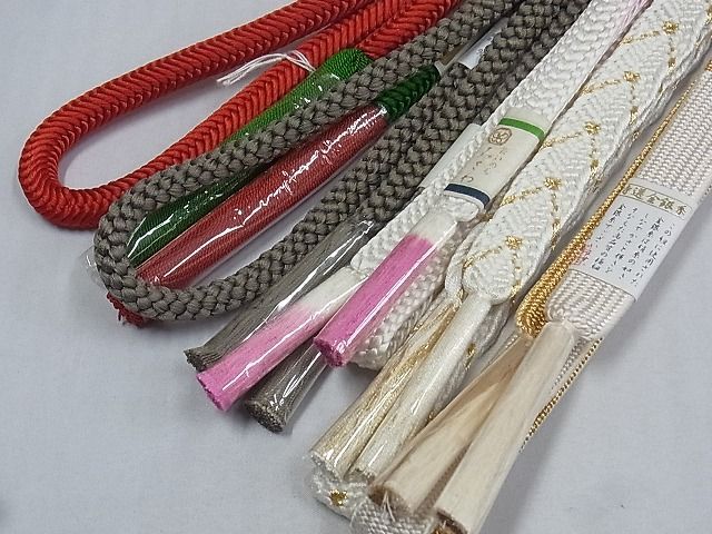 平和屋-こころ店■和装小物 上質な帯締め10本セット 高麗組 唐組 笹波組 京組紐 みさわ 特選金銀糸 三分金 逸品 未使用 3kk1752