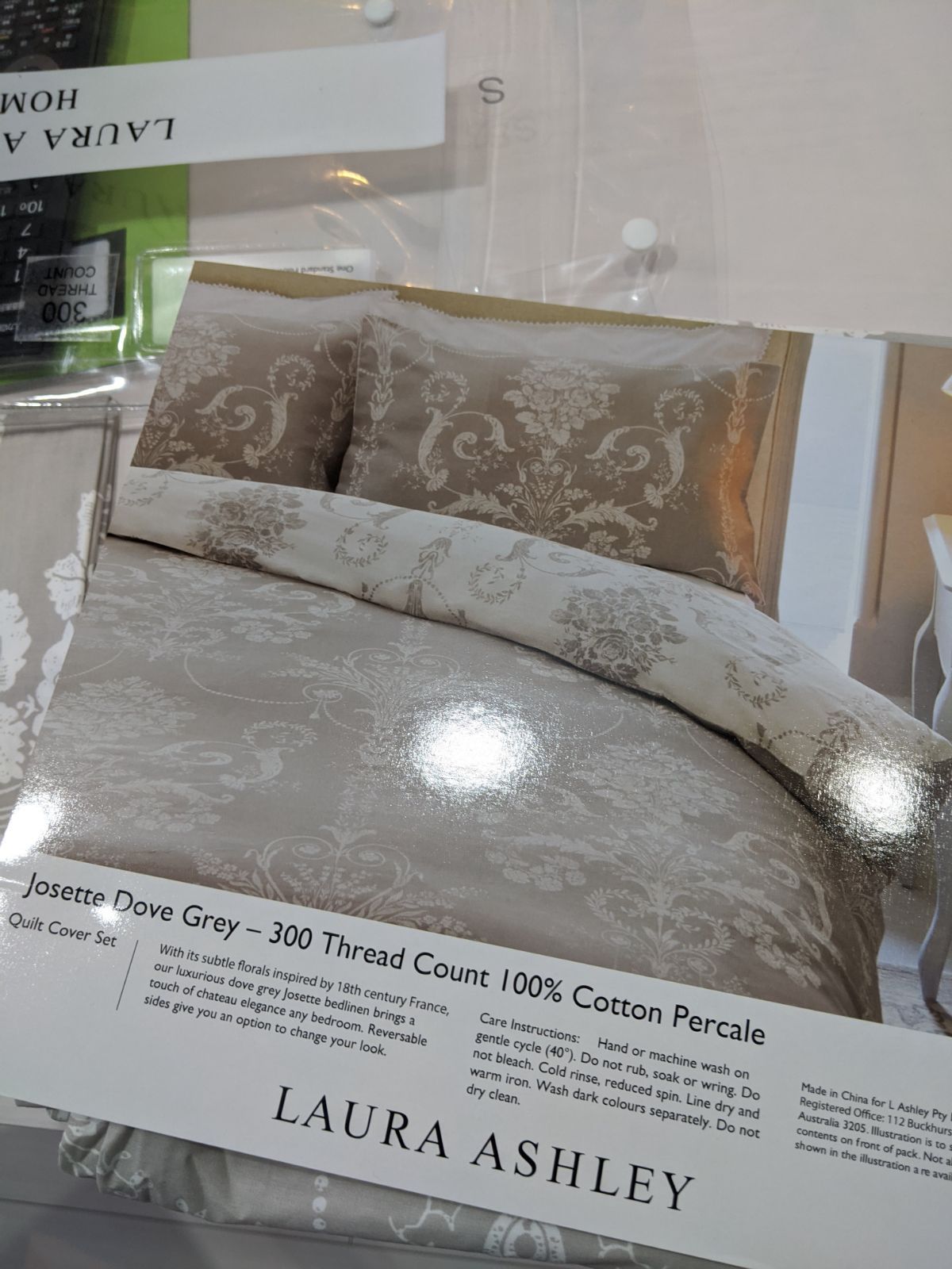 最終価格新品ローラアシュレイジョゼッテスティール掛け布団カバー＆枕カバーシングル シングル】ジョゼッテ柄 掛け布団カバー（ベッド・寝具