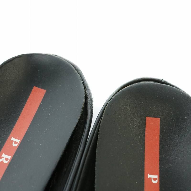 PRADA sport 黒 ローファー 　スリッポン　スクエアトゥ プラダスポーツ PRADA SPORT スリッポン ローファー レザー
