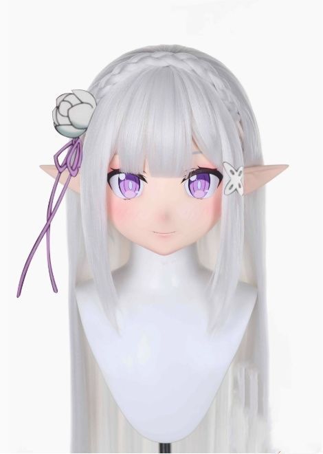 全頭マスク カツラ付き ロック付き NO.313 ドール ヘッドロリータ人形 コスプレ 変身 仮装 着ぐるみ kigurumi 二次元