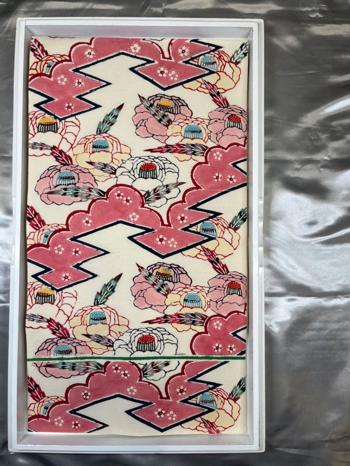 豪華絢爛綺麗美品長さ348cm紅型椿正絹名古屋帯 - メルカリ 