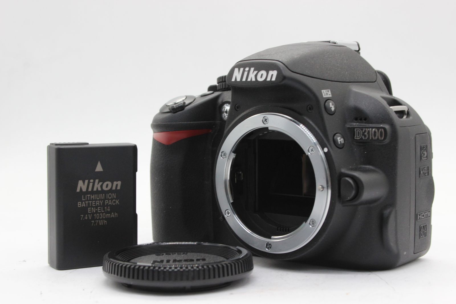 返品保証】 ニコン Nikon D3100 ブラック バッテリー付き ボディ s2050 