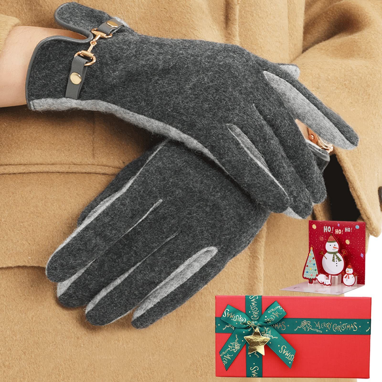 カード付き スマホ対応 防寒 ギフトBOX レディース 手袋 女性 プレゼント Lycharoty