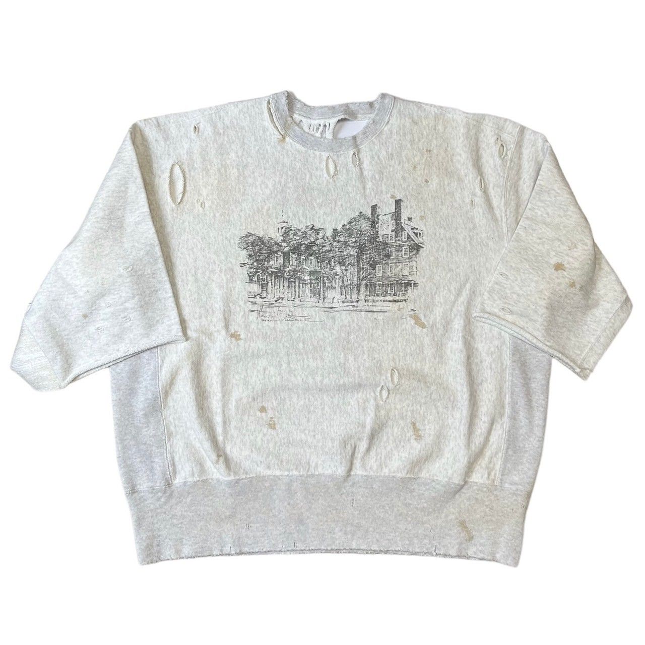 ANCELLM アンセルム 23SS CRASH CREWNECK 3/4 SLEEVE SWEAT SHIRT