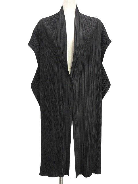 プリーツプリーズ PLEATS PLEASE ロング ベスト 変形 ブラック 黒