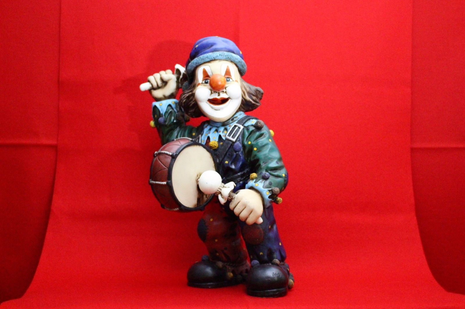 イタリア雑貨・ピエロコレクション【お茶目なピエロ　特大サイズ　ドラム】 イタリア雑貨・ピエロコレクション【お茶目なピエロ 特大サイズ ドラム