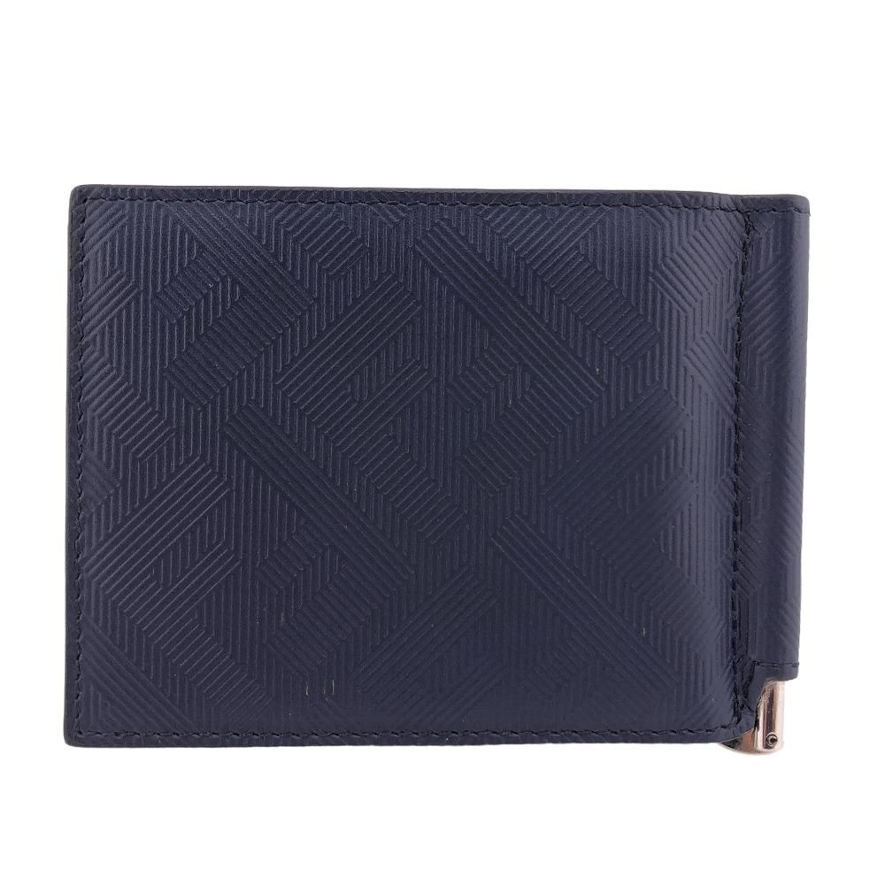 フェンディ 7M0281 レザー FFロゴ マネークリップ ネイビー 折り財布