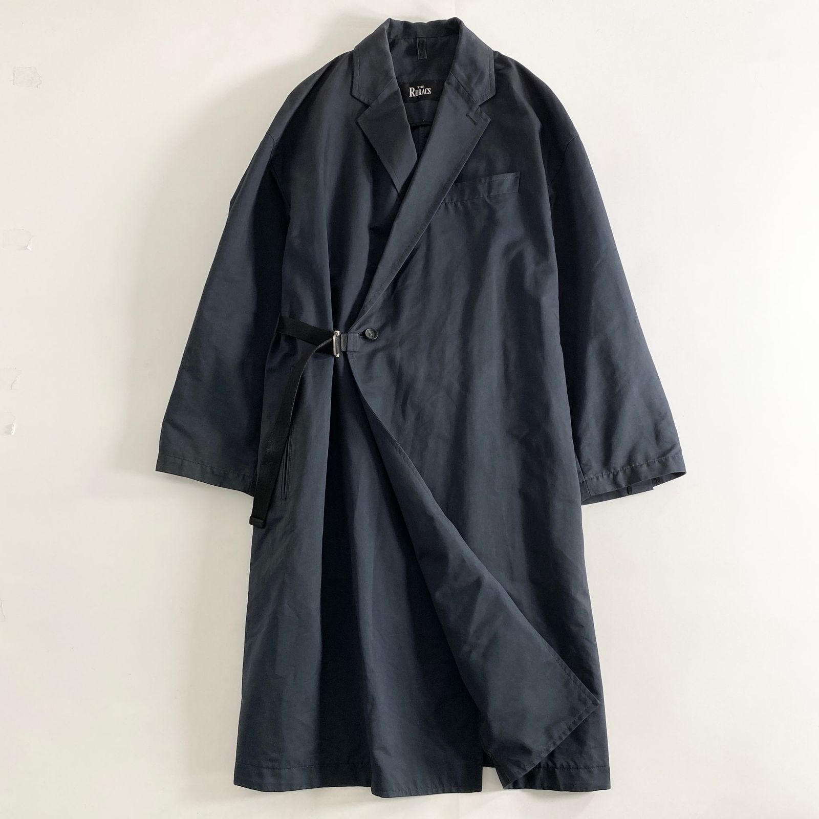 43k29 THE RERACS ザ リラクス 20AW LOOSE CHESTER FIELD COAT 46 ネイビー チェスターコート  ロングコート 日本製