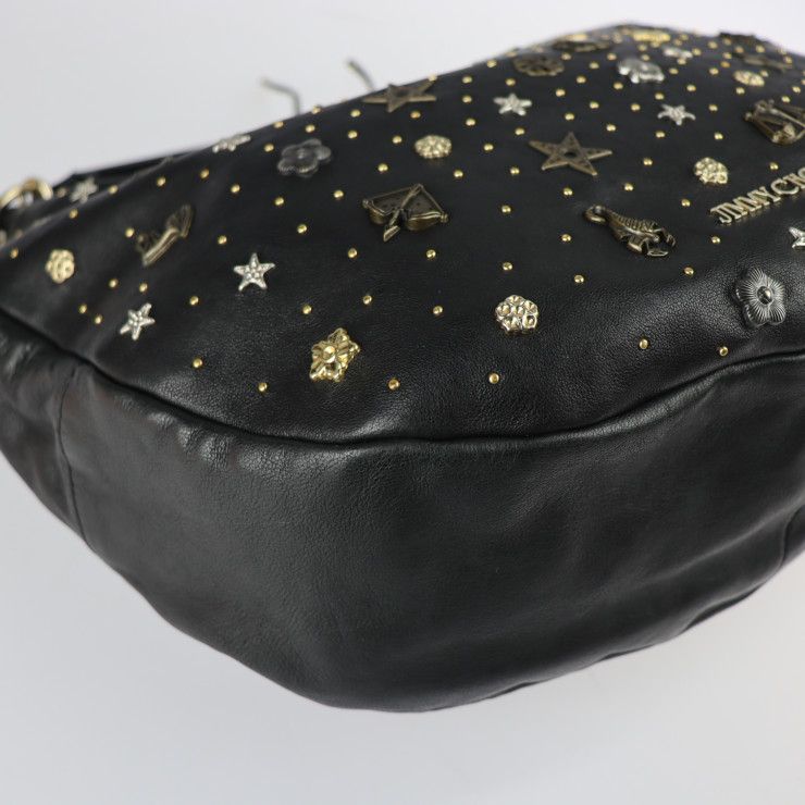 JIMMY CHOO ジミーチュウ ショルダーバッグ レザー ブラック