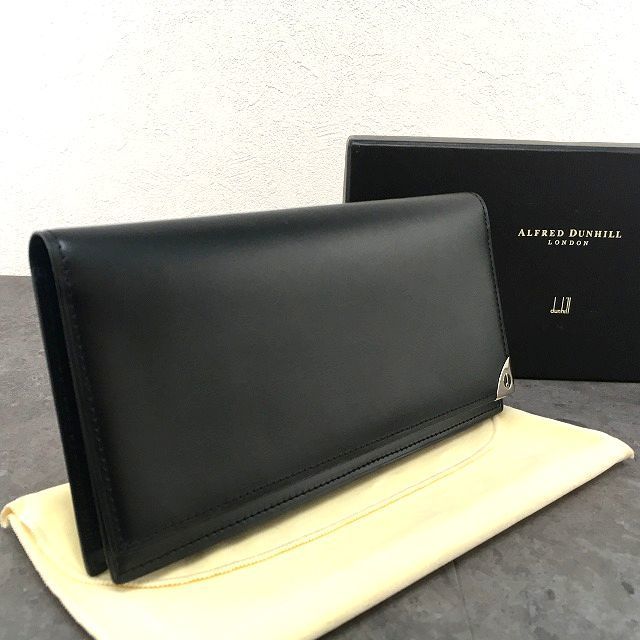 502 送料込み！ 極美品 dunhill 長財布 ブラック レザー 札入れ