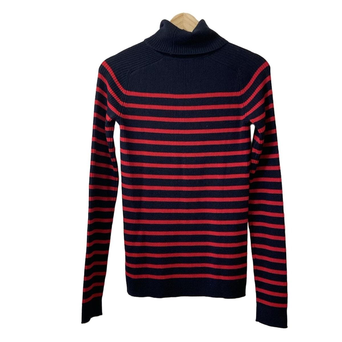 DEUXIEME CLASSE - DEUXIEME CLASSE(ドゥーズィエム) 長袖セーター レディース美品  - ダークネイビー×白 ボーダー DEUXIEME CLASSE - DEUXIEME CLASSE(ドゥーズィエム) 長袖