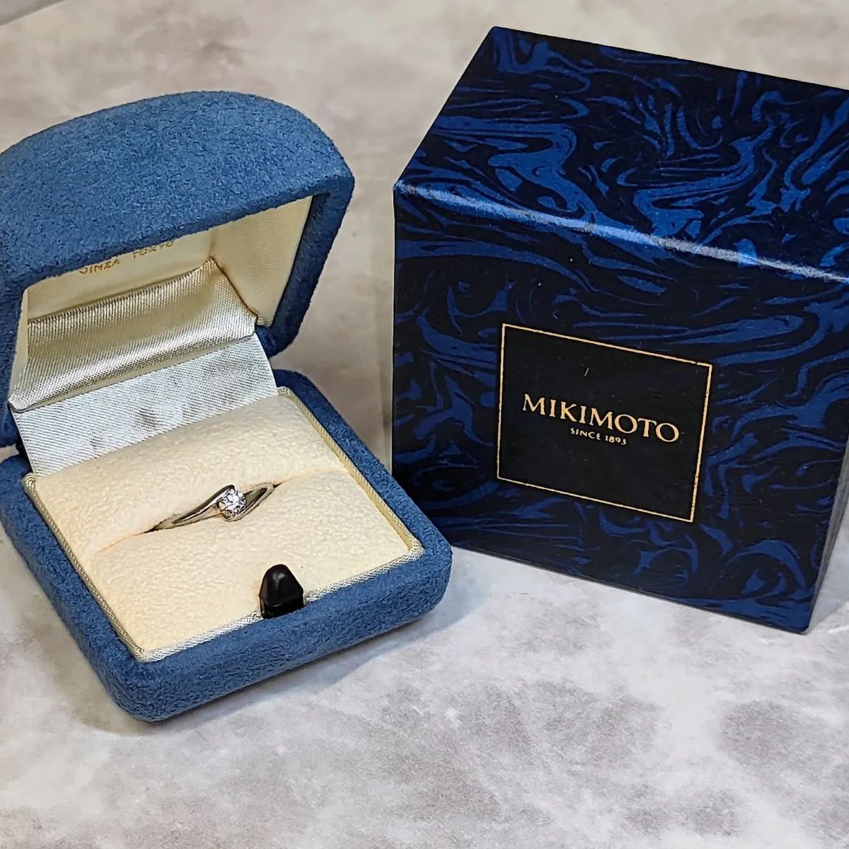 ミキモト ダイヤ0.31ct Pt900 リング CGLソーティング プラチナ Pt900 ミキモト サファイア ダイヤモンド リング MIKIMOTO