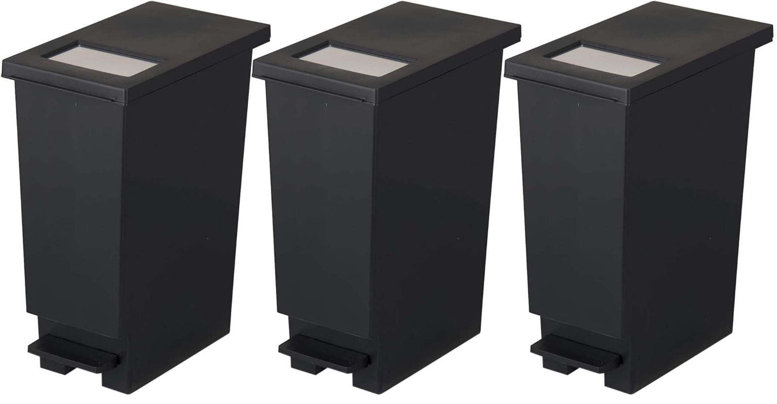 Gosei トンボ ユニード ゴミ箱 新輝合成 Shinki 蓋を開けずにごみを捨てられる プッシュタイプ 軽いペダルでサッと開く 30リットル ブラック 3個セット 幅23.5×奥行41.5×高さ49.5cm 蓋付き