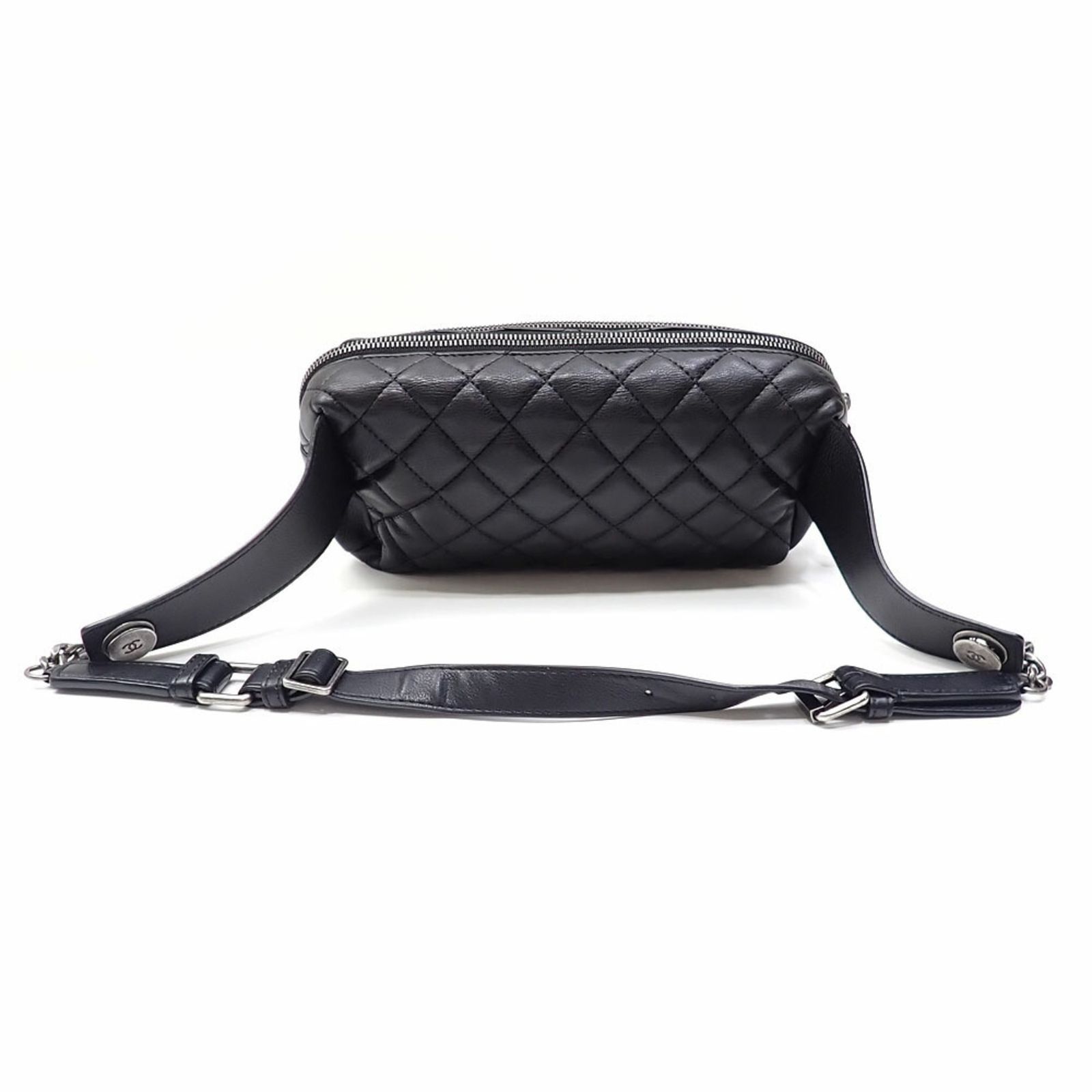 シャネル Chanel シャネル ボディバッグ マトラッセ レディース ブラック キャビアスキン A57887 ウエストポーチ 044691