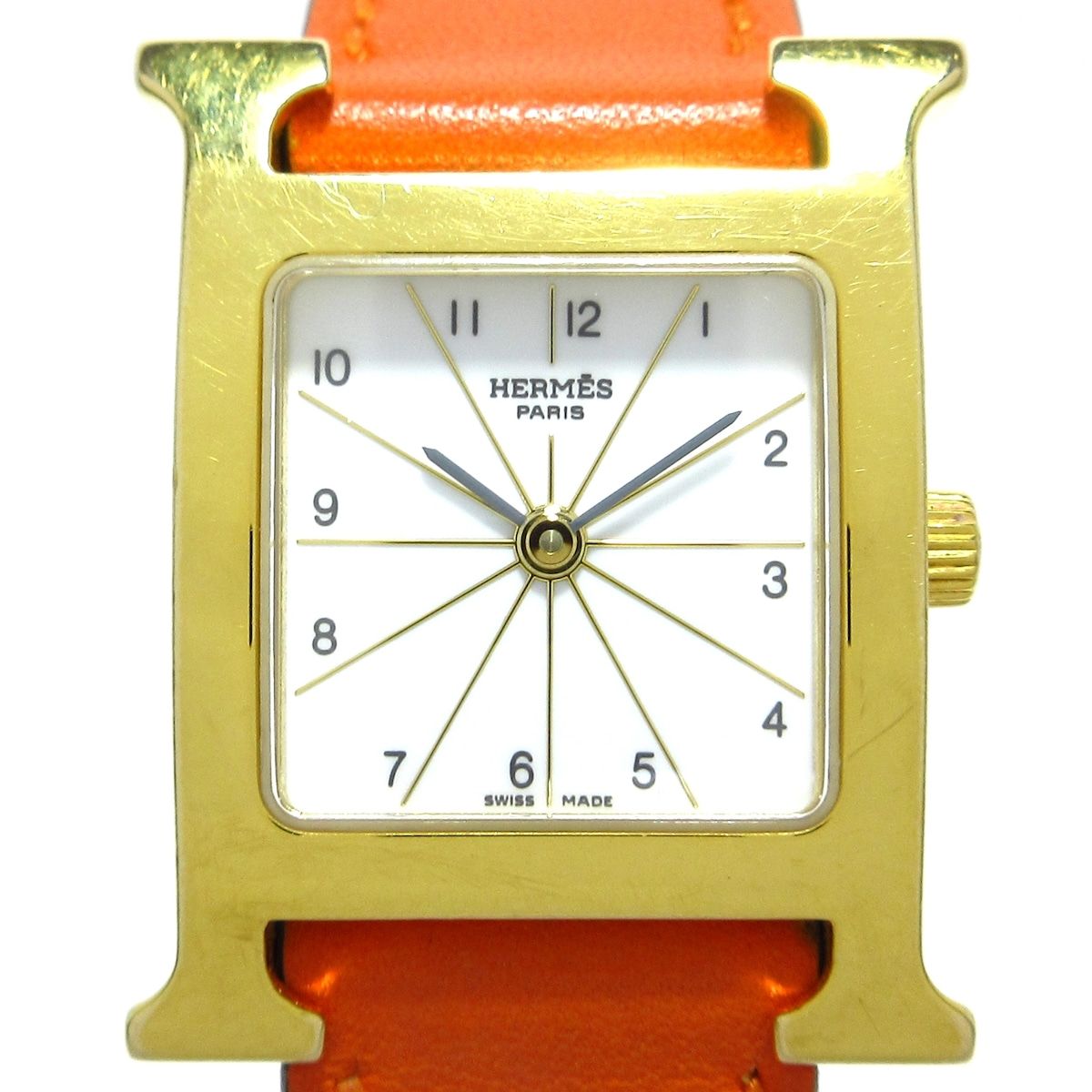 HERMES(エルメス) 腕時計 Hウォッチ HH1.201 レディース □P/革ベルト 