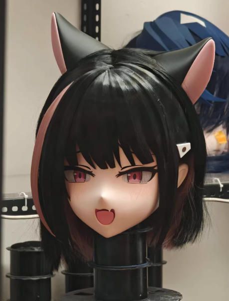 全頭マスク ロック付き NO.1191 フルマスク ドール ヘッドロリータ人形 コスプレ 変身 仮装 着ぐるみ 二次元美少女