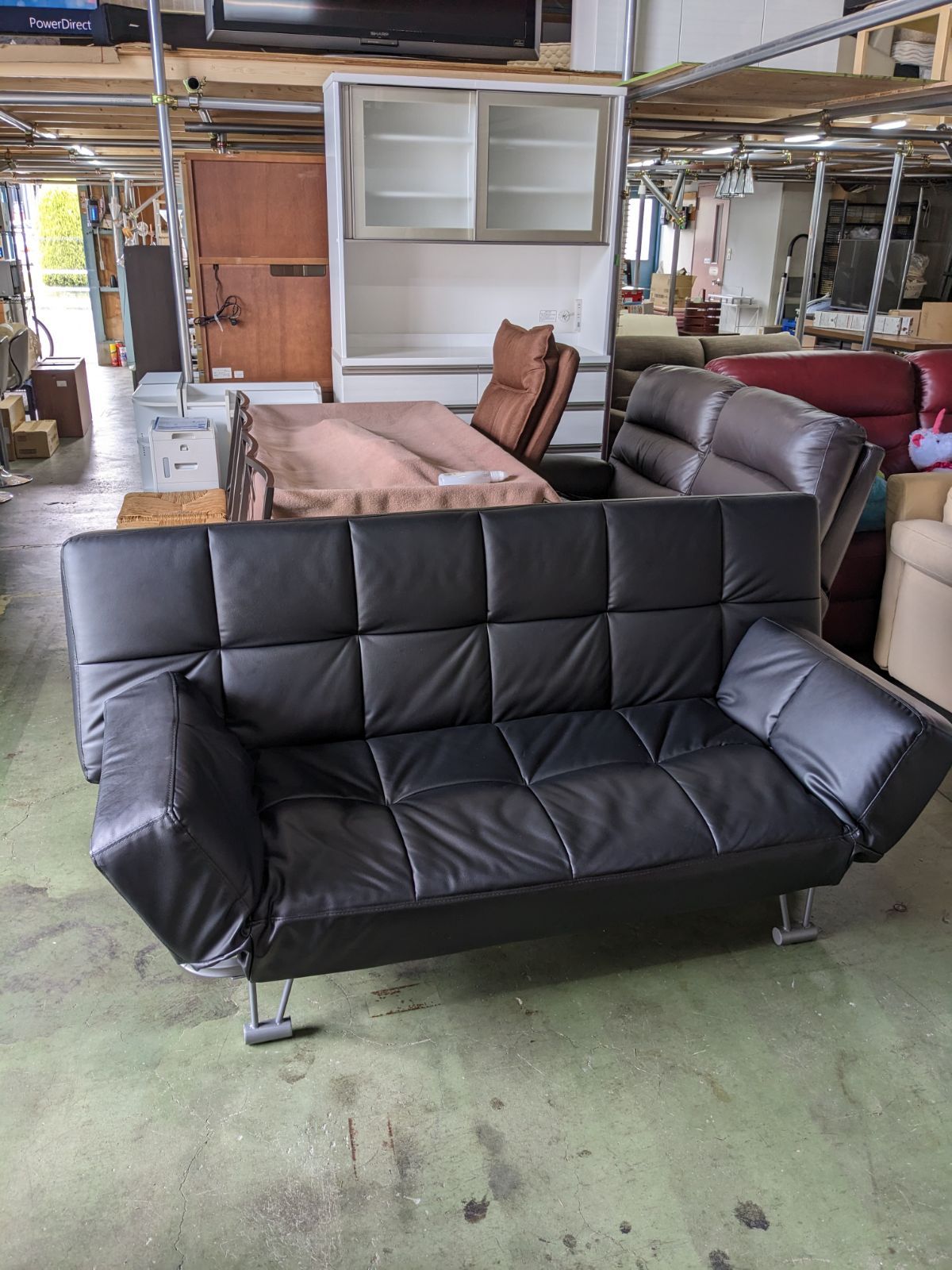 【新品未開封・送料無料】 マークス Nシールド ソファベッド ニトリ BM 合皮 ブラック BK ソファベッド