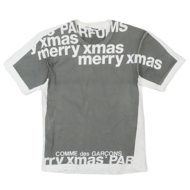 コムデギャルソンパルファム COMME des GARCONS PARFUMS ロゴ Tシャツ カットソー クルーネック 半袖 merry Xmas  メリークリスマス トップス サイズS グレー系 メンズ レディース YBA11 - メルカリ