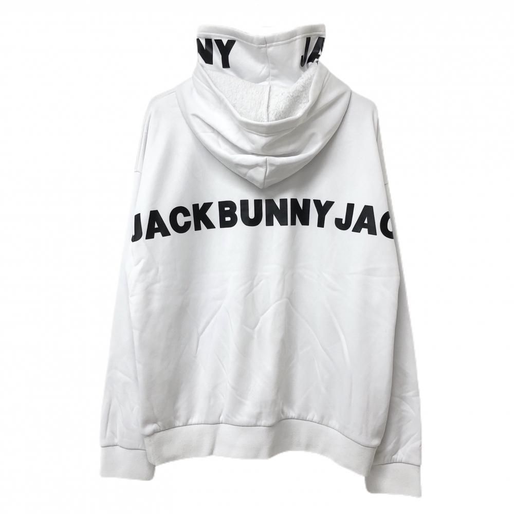 ジャックバニー パーカー 白×黒 裏ボア ポケット付 ビッグロゴ メンズ 6(XL) ゴルフウェア 2022年モデル Jack Bunny - メルカリ