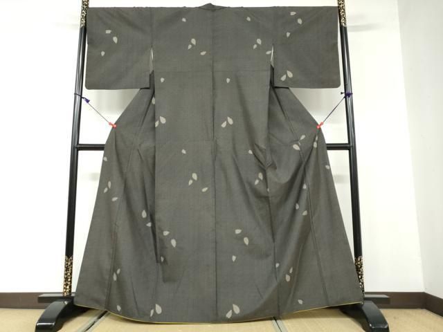 送料無料も! 平和屋着物●本場縞大島紬 9マルキ 舞桜文 正絹 DAAW5477ud 100%品質保証!