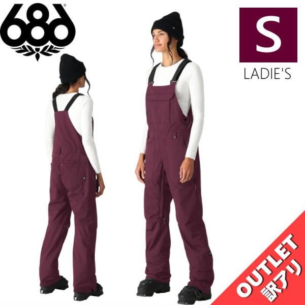 アウトレット 24-25 686 BLACK MAGIC INSULATED BIB PNT SASSAFRAS GEO JACQUARD Sサイズ レディース スノボウェア パンツ PANT