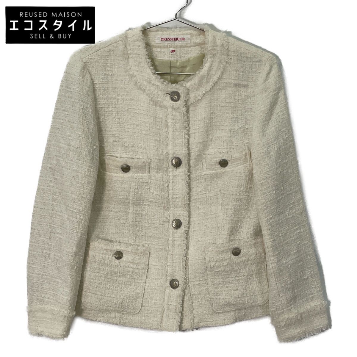 DRESSTERIOR ドレステリア 085-46001 ﾎﾜｲﾄ ﾌﾘﾝｼﾞﾂｨｰﾄﾞｼﾞｬｹｯﾄ 36