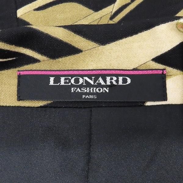 LEONARD ジュエリー柄総柄ジャケット ブラック L LEONARD レオナール FASHION ファッション 国内正規品 フラワー