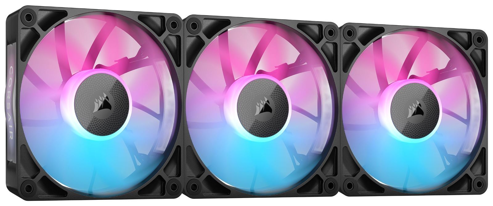 CORSAIR iCUE LINK RX120 RGB スターターキット 120mm PWM PCケースファン トリプルパック（iCUE LINKシステムハブ付属） ブラック CO-9051018-WW