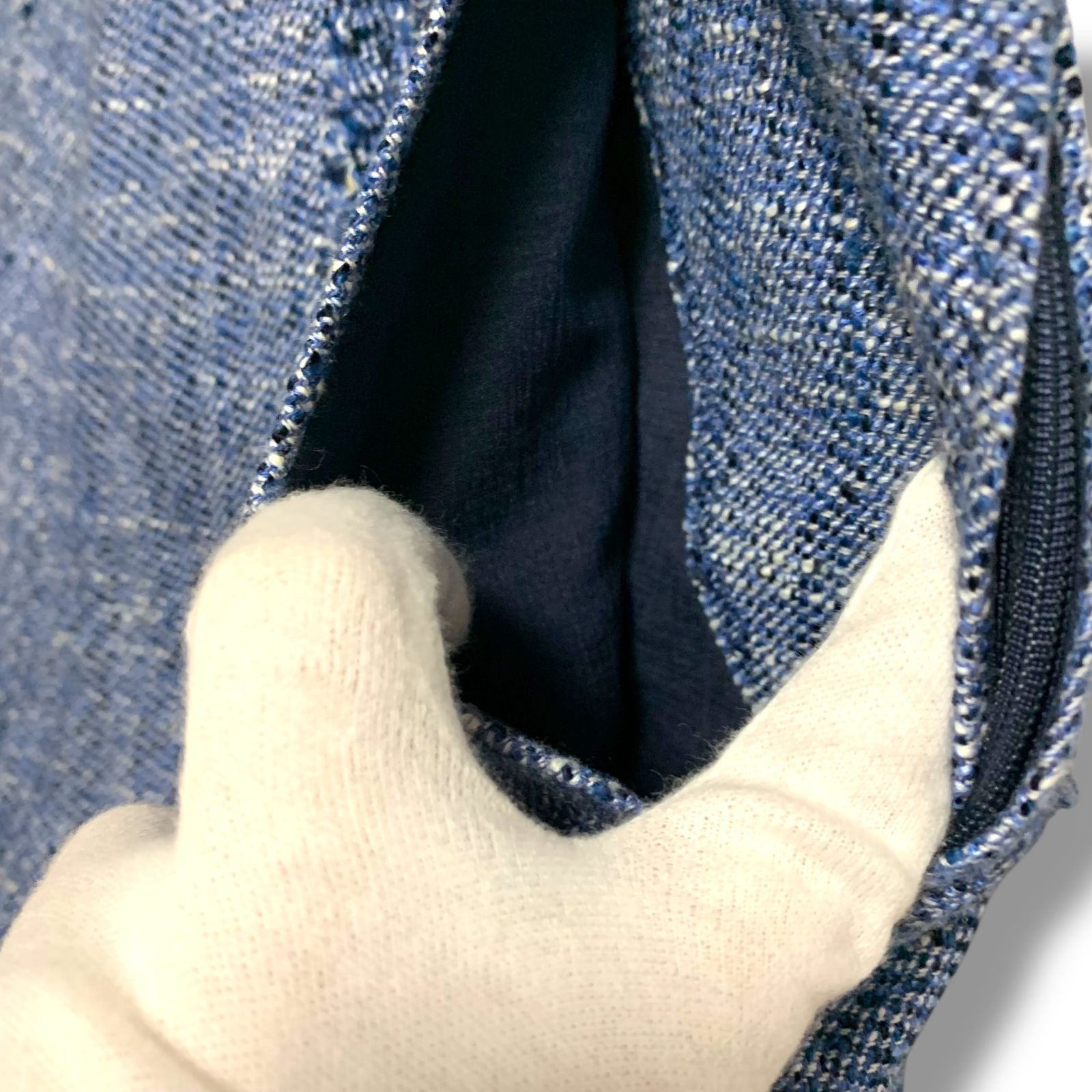 René ルネ インディゴブルー ツイード ショートパンツ スパンコール フリンジ 混紡素材 日本製 Mサイズ相当 上質素材 レディース エレガント おしゃれ 可愛い きれいめ 感 68250030 O-248-247 001143H DECORATOM_COM_BR