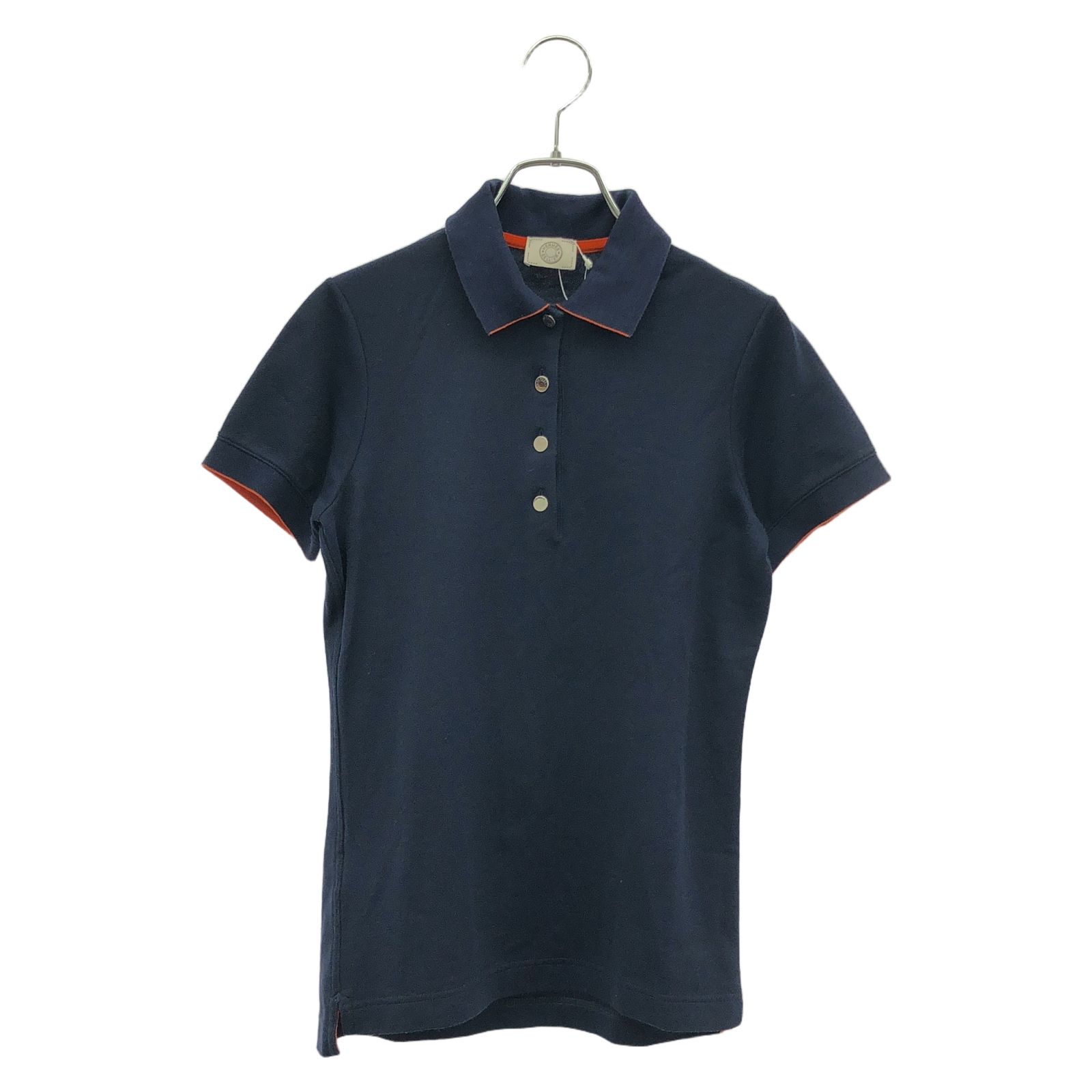 エルメス HERMES ポロシャツ ポロシャツ ネイビー コットン ポロシャツ レディース Used A