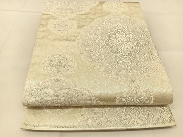 平和屋着物○六通柄袋帯 紹巴 貝桶花文 金銀糸 正絹