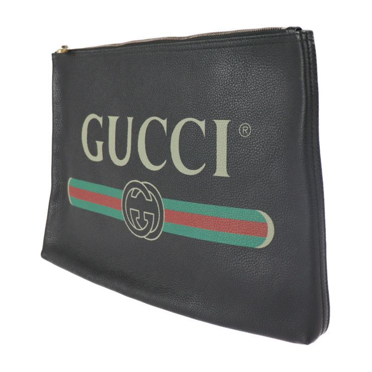 GUCCI グッチ セカンドバッグ 500984 レザー ブラック ゴールド金具