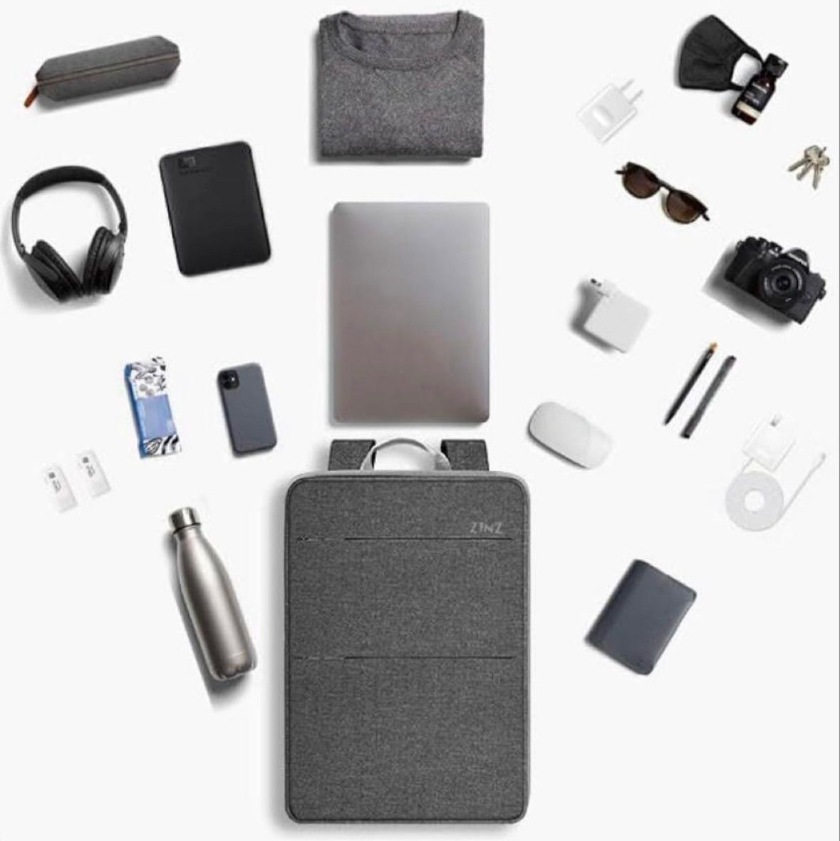 ON バックパック グレー 防水 セットアップセブン SETUP7 ウォータープルーフ クロスジップ バック