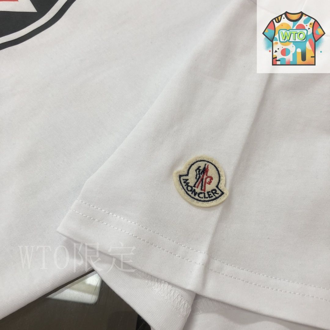 MONCLER 2025/26秋冬 シリコンロゴパッチ付き スウェットシャツ 今日特価】Moncler 2025ss タオル刺繍サインロゴ T シャツ-3