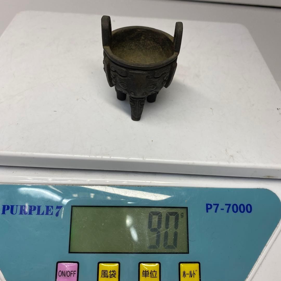 中国古玩 古銅 三足 ミニ香炉 90g トコル 東さ6-0610☆2F 中国