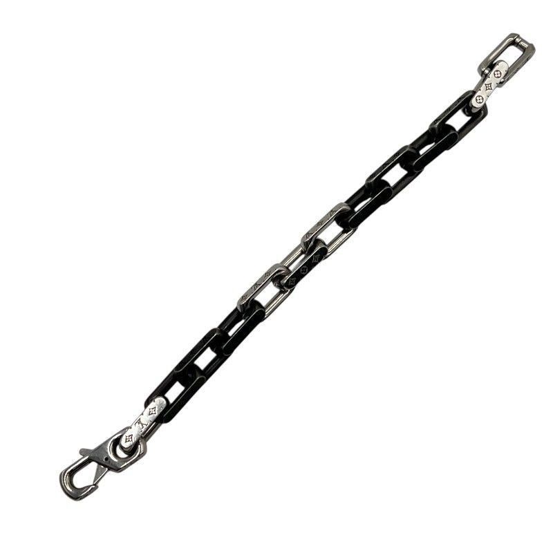 【美品】LouisVuitton メタルブレスレットシルバー/ブラック ルイ・ヴィトン LOUIS VUITTON ブレスレット モノグラムチェーン