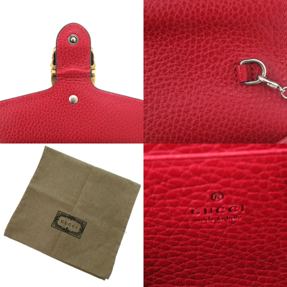 新品同様 グッチ ディオニュソス 746056 長財布 レザー レッド 0671 赤