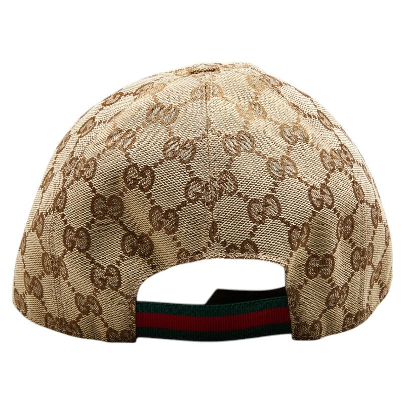 GUCCI GGキャンバス シェリーライン キャップ 60サイズ　Lサイズ 美品 グッチ GGキャンバス シェリーライン キャップ サイズ：L 56cm