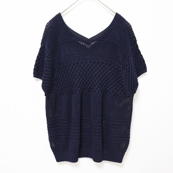 ebure エブール トップス カットソー 鍵編み ニット Vネック