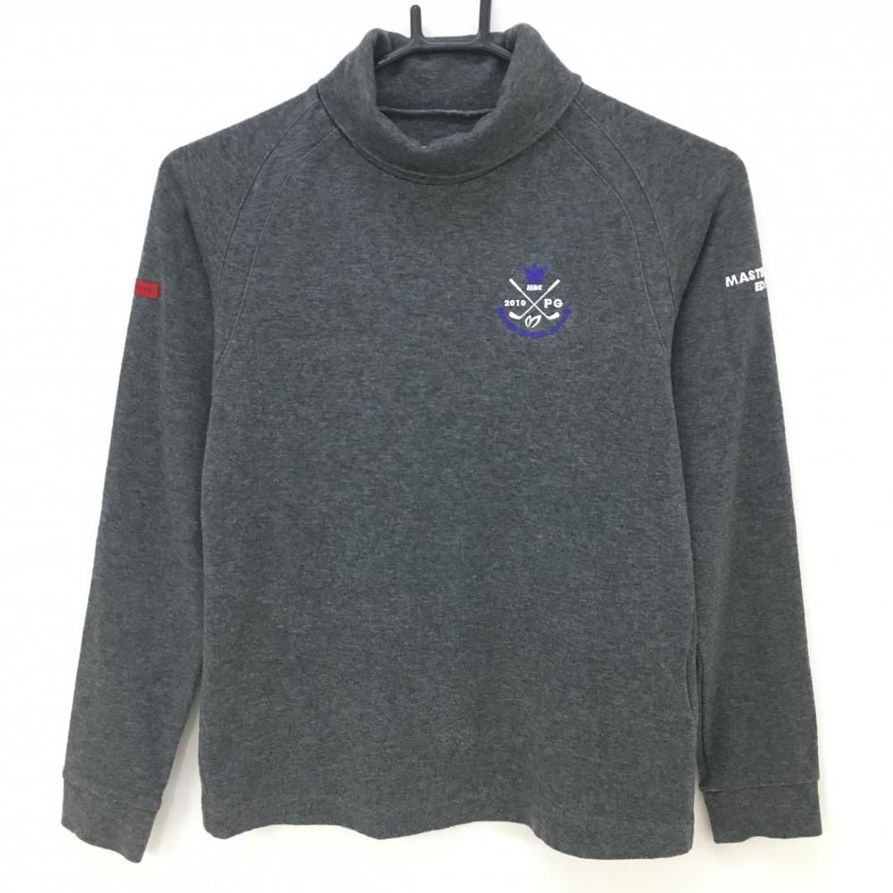 マスターバニー 長袖ハイネックシャツ グレー 微起毛 ロゴ刺しゅう