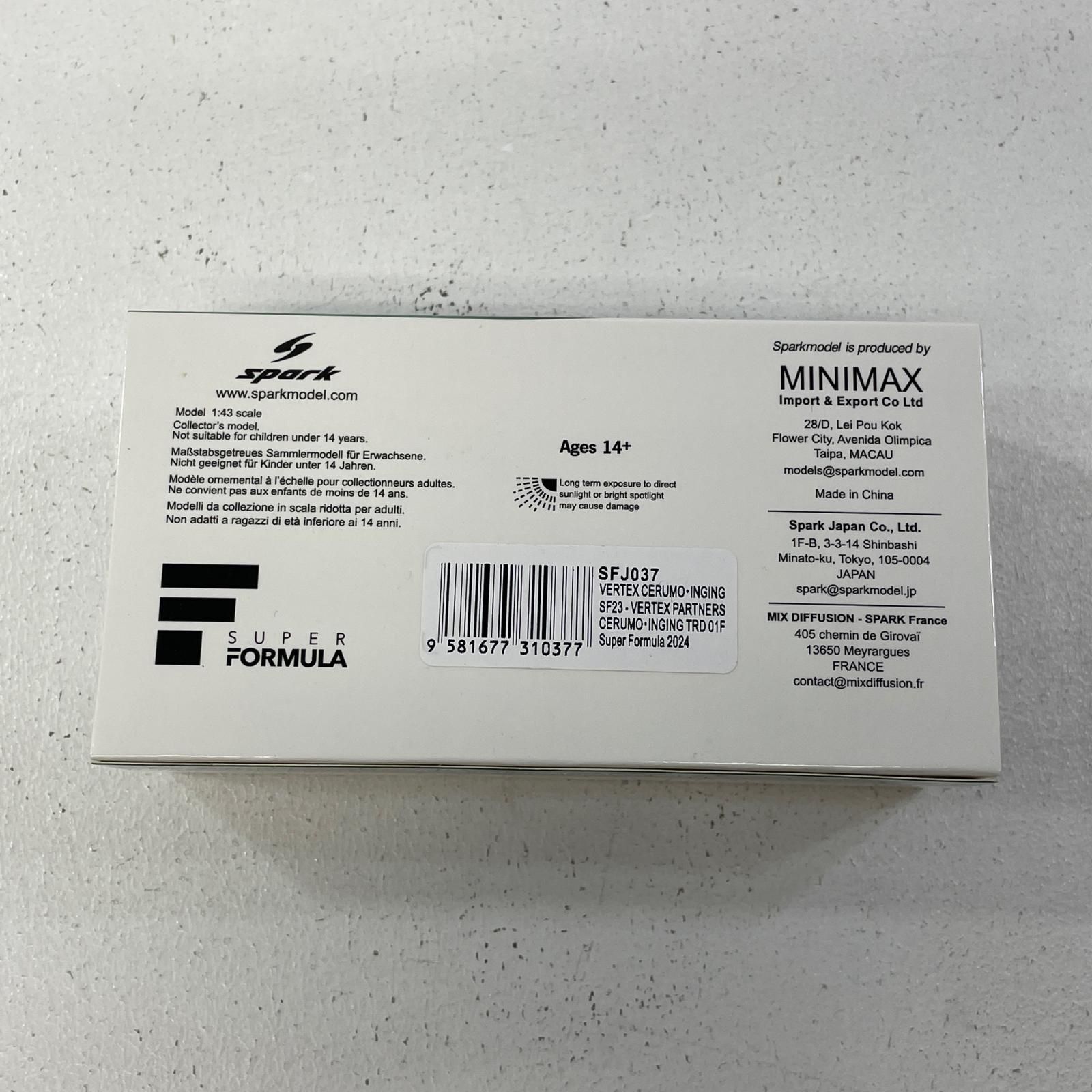 尾張小牧店】 中古 スパーク 1/43 VERTEX CERUMO・INGING SF23