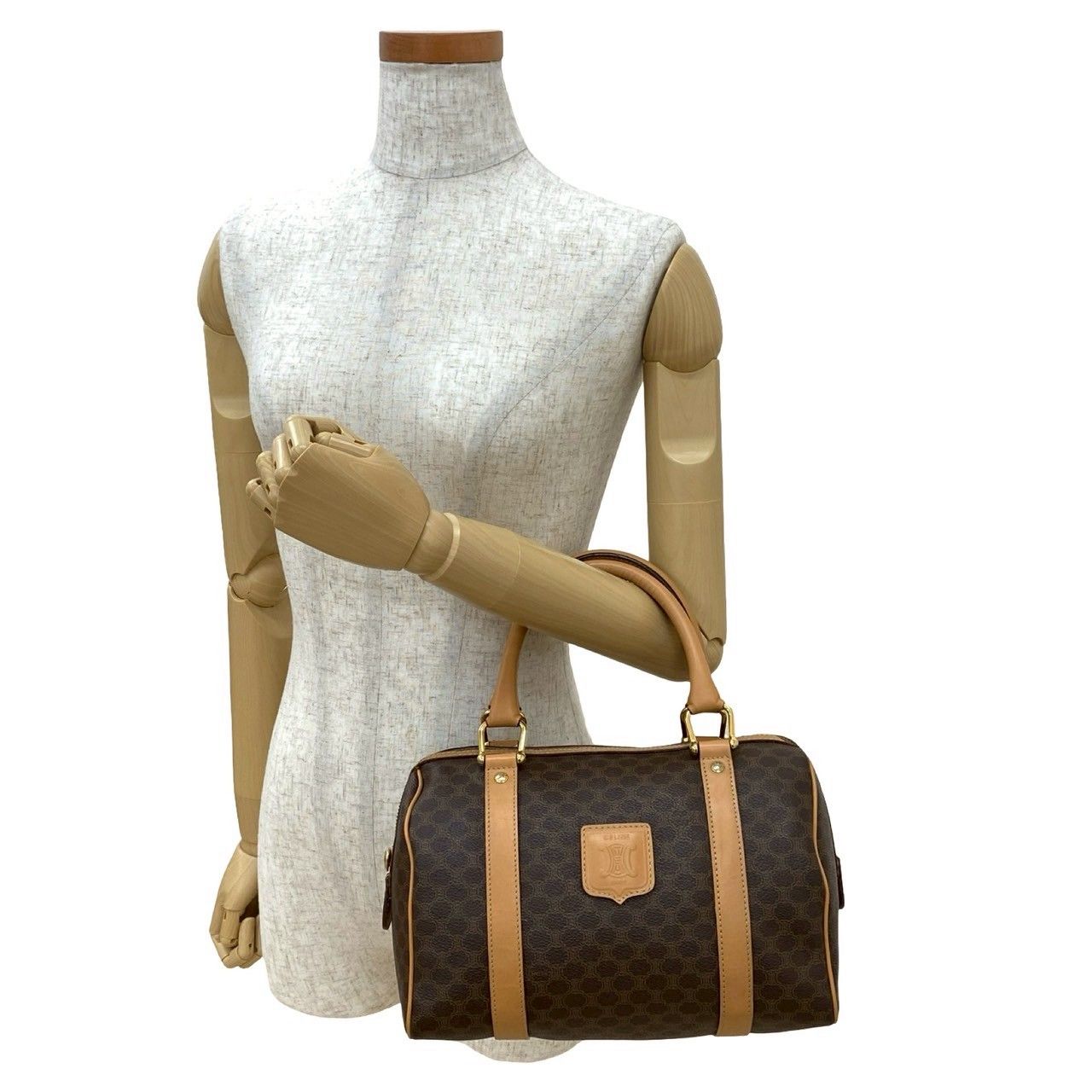 CELINE セリーヌ マカダム ブラゾン 柄 レザー ミニ ボストンバッグ 日本直送 名牌中古包 】CELINE セリーヌ マカダム ボストン