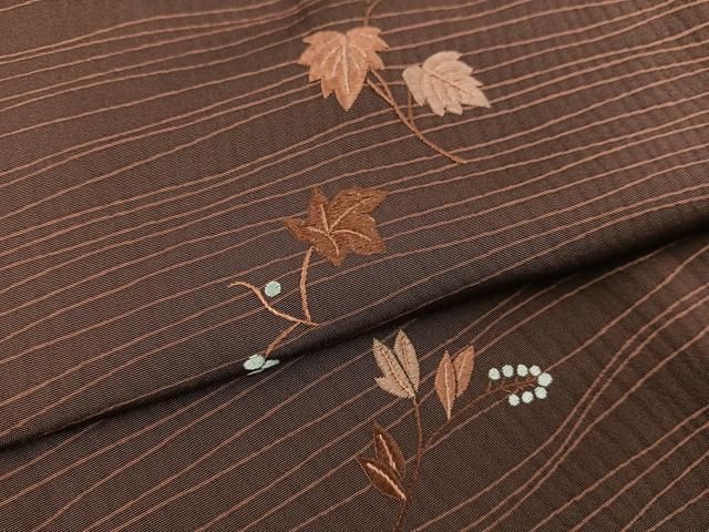 平和屋着物＃道行コート ロング丈 総刺繍 枝葉文 正絹 逸品 未使用