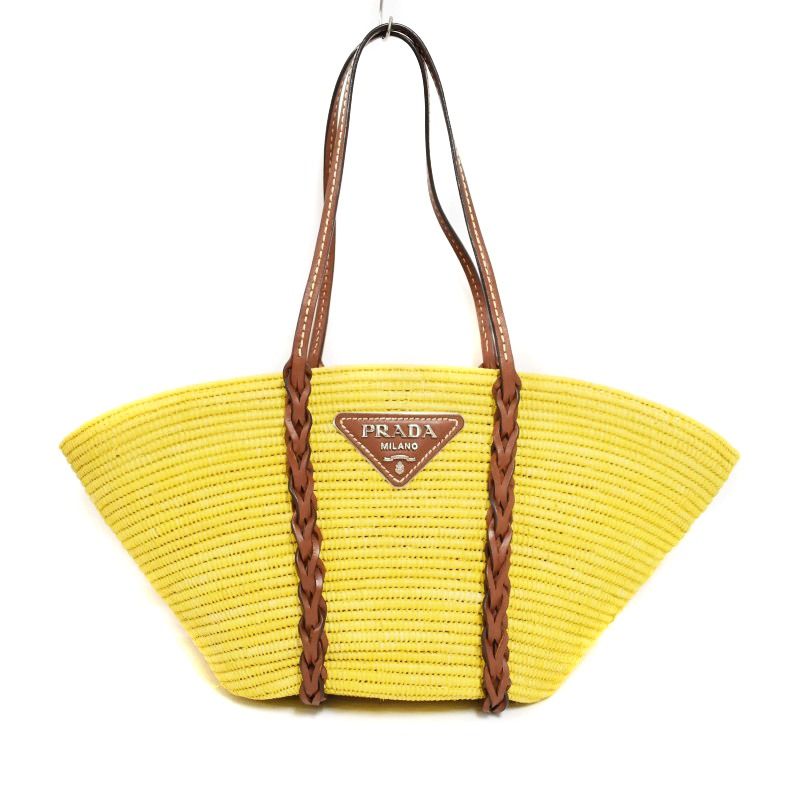 プラダ PRADA ラフィア カゴバッグ バスケット トートバッグ プラダ PRADA ラフィア カゴバッグ バスケット トートバッグ