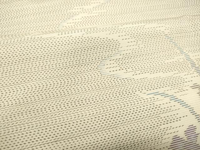 平和屋着物○本場大島紬 白大島 草花文 正絹 逸品 未使用 DAAS2314tw