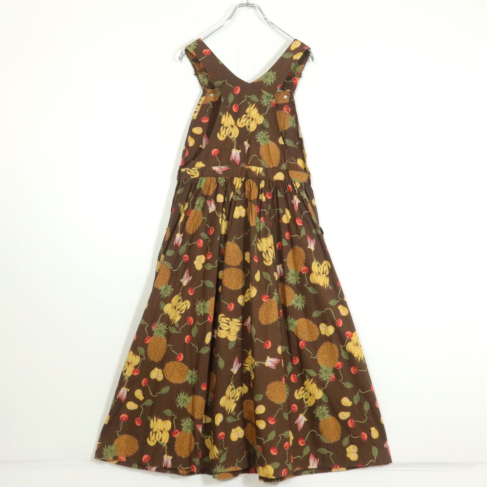 ピンクハウス☆ギャザーたっぷりジャンパースカート 茶系 キュートな