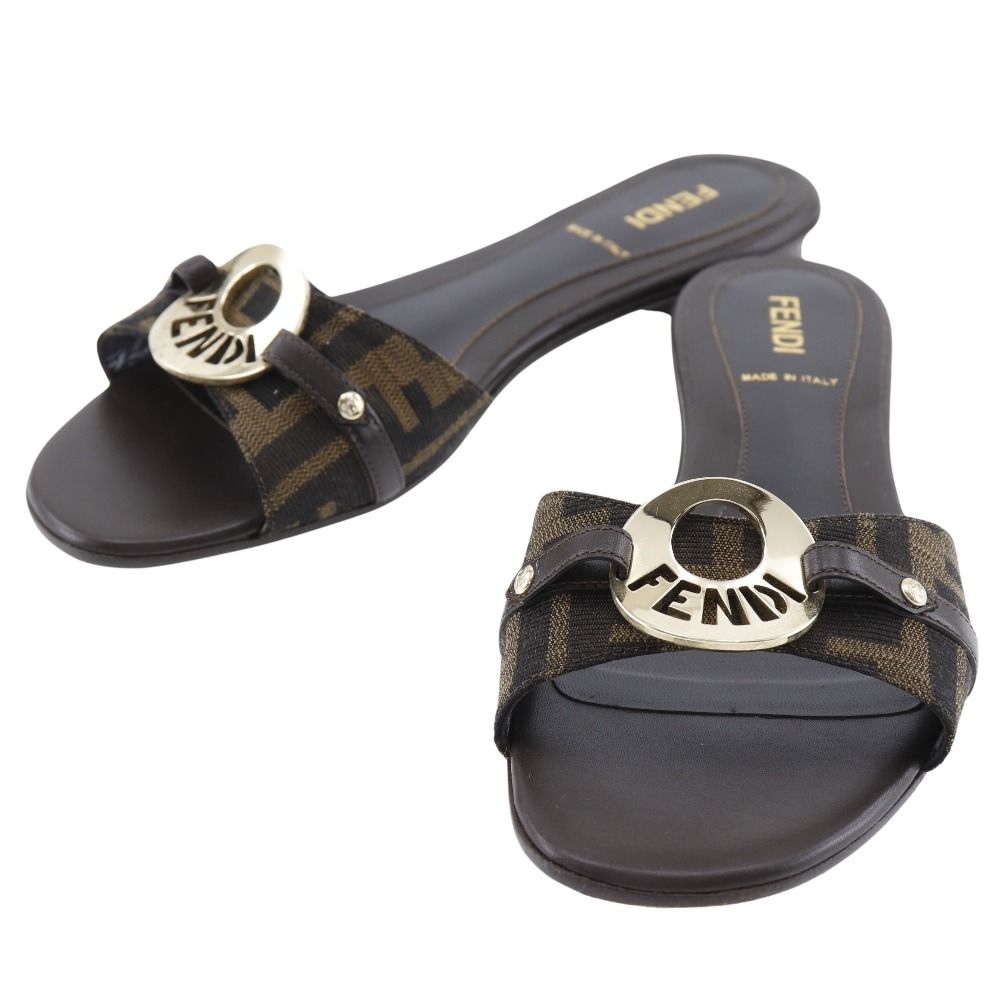 FENDI ズッカ柄　ミュール　サンダル　36 フェンディサンダルフェンディミュールズッカ柄 サイズ36 FENDI
