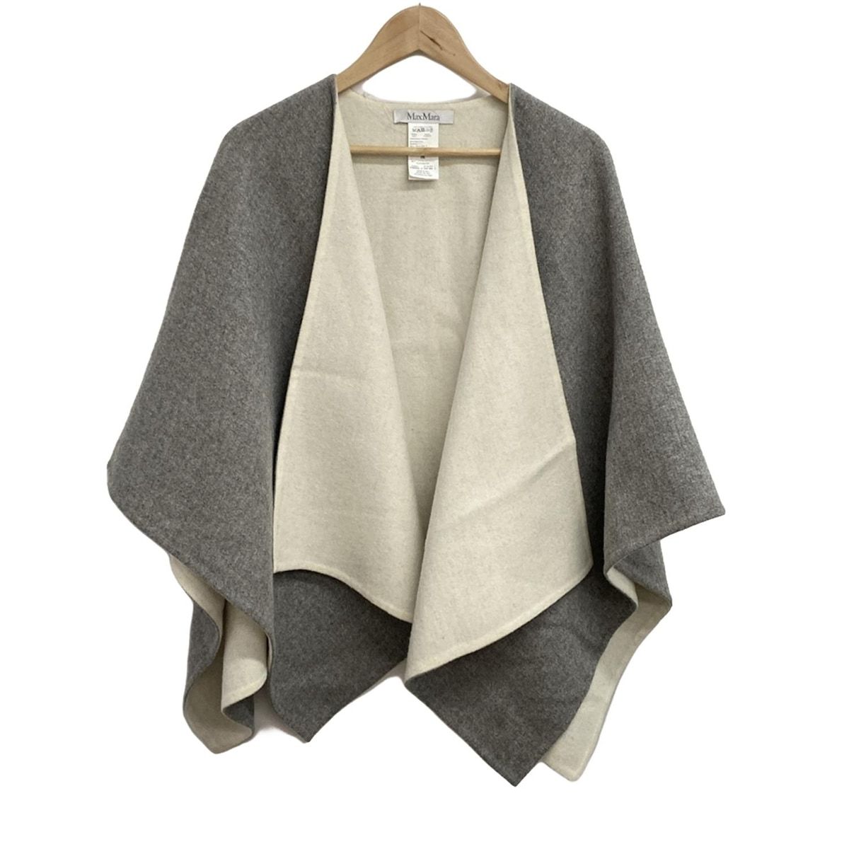 Max Mara マックスマーラ ポンチョ レディース - グレー×アイボリー アルパカ混|春|秋