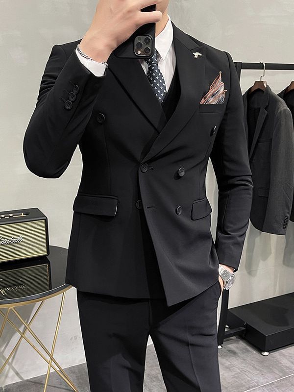 ダブルスーツ スリムスーツ メンズ スーツ 2点セット 就活 フォーマルスーツ 卒業式 入社式 入園式 春夏秋冬 スーツ メンズ スリムスーツ ダブルスーツ おしゃれ カジュアル 無地