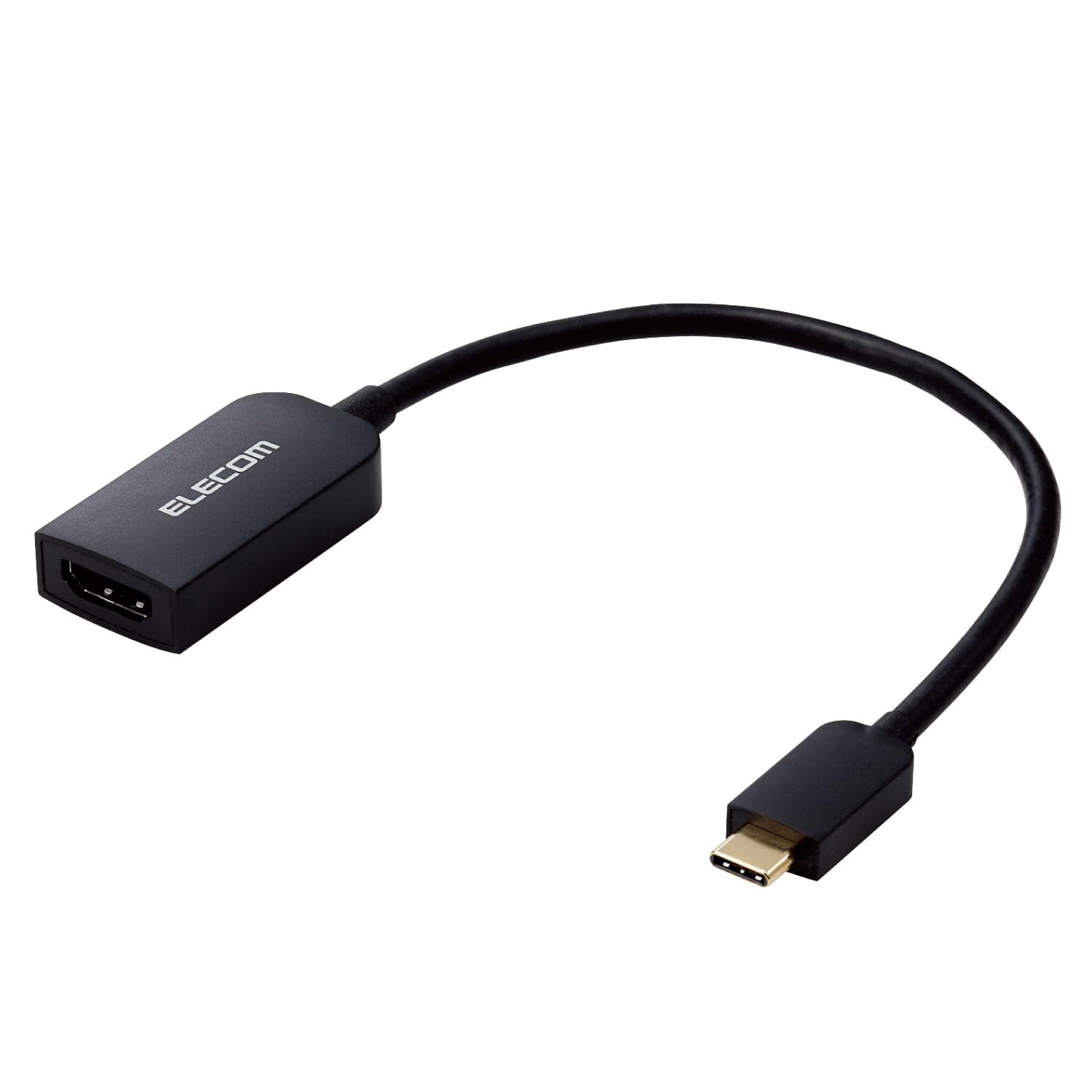 エレコム usb c 変換アダプタ 0.15m Type-C to HDMI 4K(3840×2160px)/60Hz マルチディスプレイ ミラーリング 【iPhone MacBook iPad Android 等に対応】 ブラック MPA-CHDMIQBK 